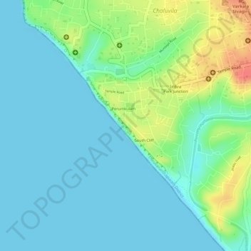 South Cliff topographic map, elevation, terrain
