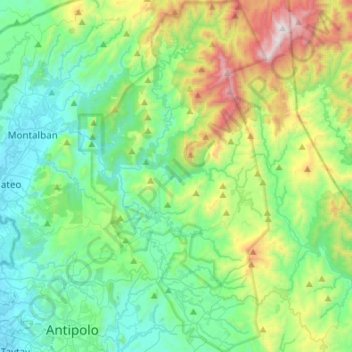 Upper Marikina River Basin Protected Landscape topographic map, elevation, terrain