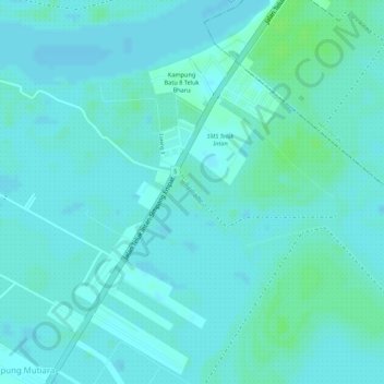 Sungai Buluh topographic map, elevation, terrain