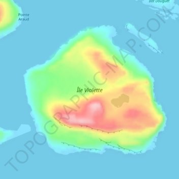 Île Violette topographic map, elevation, terrain