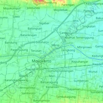 Brantas topographic map, elevation, terrain