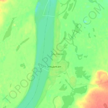 Эльдикан topographic map, elevation, terrain