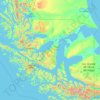 Strait of Magellan topographic map, elevation, terrain