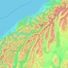 Southern Alps topographic map, elevation, terrain