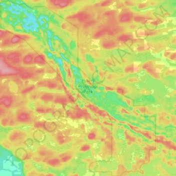 Eskers Provincial Park topographic map, elevation, terrain