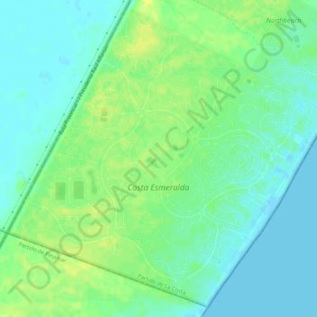 Costa Esmeralda topographic map, elevation, terrain
