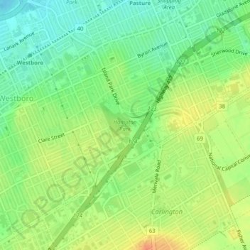 Hampton Park topographic map, elevation, terrain