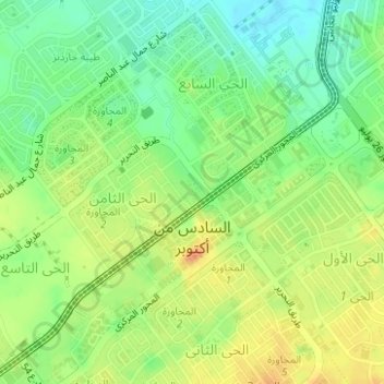 Al Hosary park topographic map, elevation, terrain