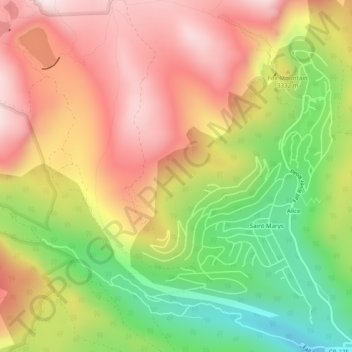 St. Mary's topographic map, elevation, terrain