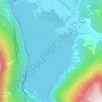 Lago di Santa Croce topographic map, elevation, terrain