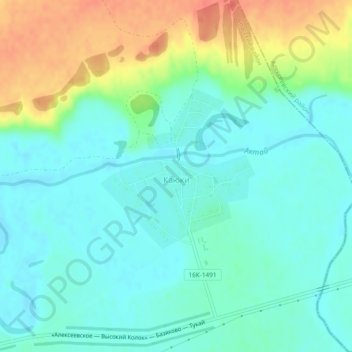 Каюки topographic map, elevation, terrain