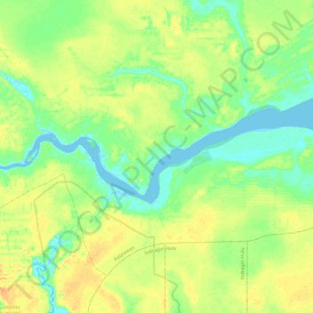 Sungai Kampar topographic map, elevation, terrain