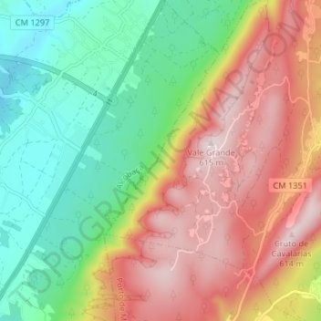 Arriba Fóssil da Serra dos Candeeiros topographic map, elevation, terrain