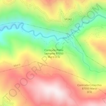 Contrada Piano Semente topographic map, elevation, terrain
