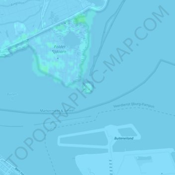 Vuurtoreneiland topographic map, elevation, terrain