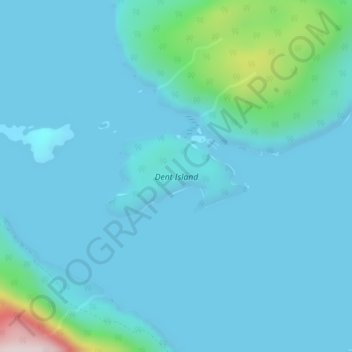 Dent Island topographic map, elevation, terrain