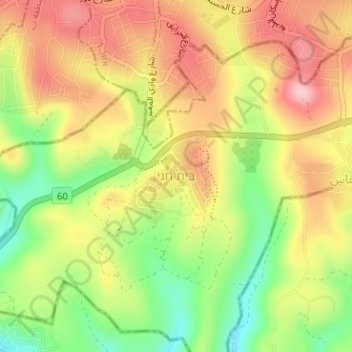 Beit Hagai topographic map, elevation, terrain