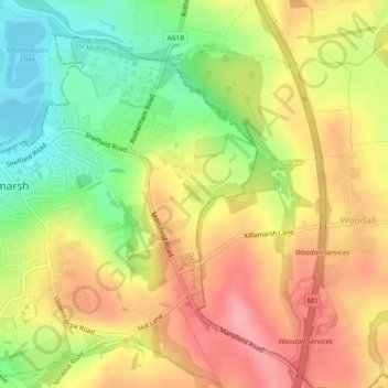 Norwood Cottage Lakes topographic map, elevation, terrain