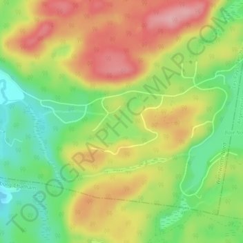 Lac Windish topographic map, elevation, terrain