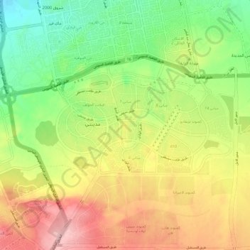 Madinaty topographic map, elevation, terrain