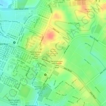 Taman Bandar Bukit Layang-Layang topographic map, elevation, terrain