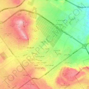 Sheikh Zayed topographic map, elevation, terrain
