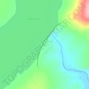 Kwena Dam topographic map, elevation, terrain