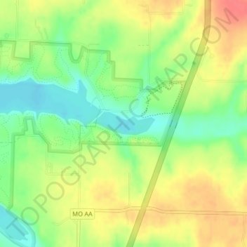 Fellows Lake topographic map, elevation, terrain