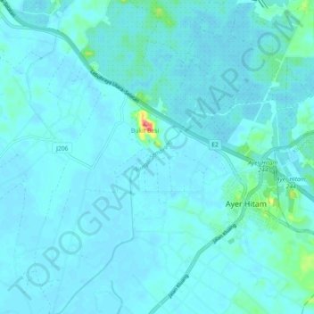 Sembrong River topographic map, elevation, terrain