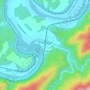 Jennings Creek topographic map, elevation, terrain