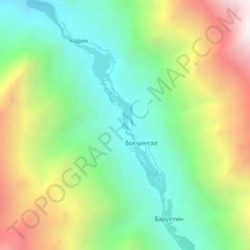 Jizev Valley topographic map, elevation, terrain
