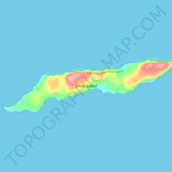 Smith Island topographic map, elevation, terrain