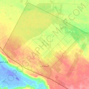 Sadat City topographic map, elevation, terrain