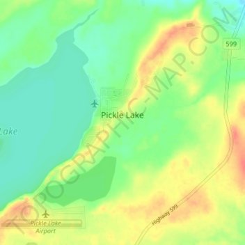 Pickle Lake topographic map, elevation, terrain
