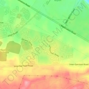 Schoonover Park topographic map, elevation, terrain
