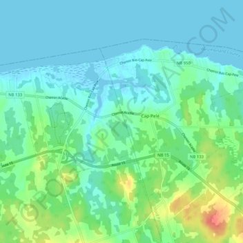 Cap-Pele topographic map, elevation, terrain