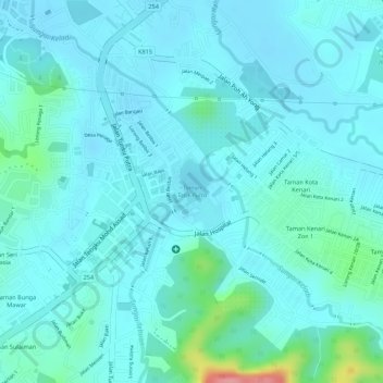 Taman Tasik Putra topographic map, elevation, terrain