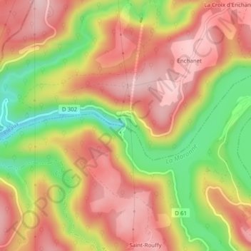 Barrage d'Enchanet topographic map, elevation, terrain