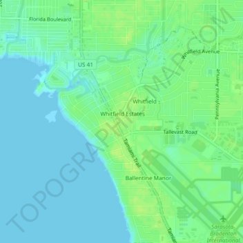 Whitfield topographic map, elevation, terrain