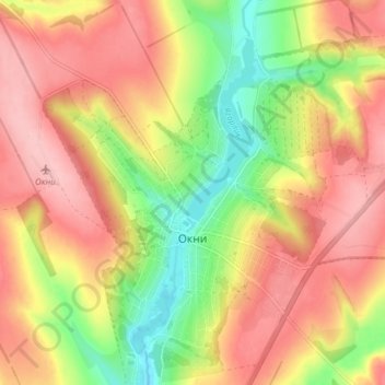 Okny topographic map, elevation, terrain