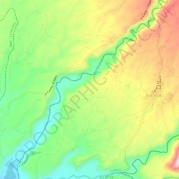 Rio Quindio topographic map, elevation, terrain