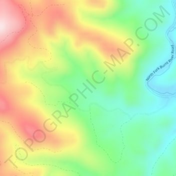 Petticoat Creek topographic map, elevation, terrain