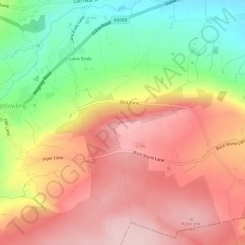 Earl Crag topographic map, elevation, terrain