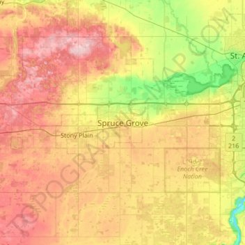 Spruce Grove Interactive Map Spruce Grove Topographic Map, Elevation, Relief