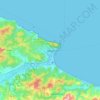 Bejaia topographic map, elevation, relief