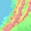 Cauca topographic map, elevation, relief