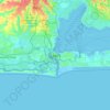 Lagos topographic map, elevation, relief
