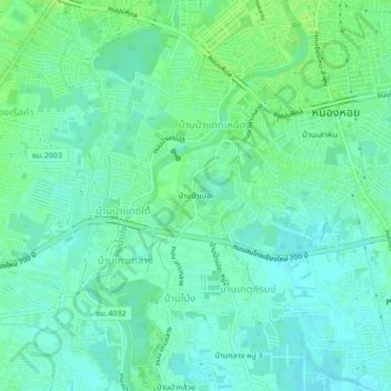 Ban Pa Poe topographic map, elevation, relief