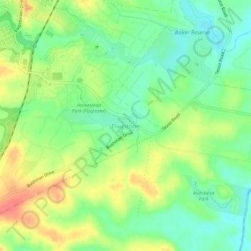 Flagstone topographic map, elevation, relief