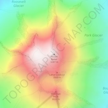 Mt Baker Topographic Map Mount Baker Topographic Map, Elevation, Relief